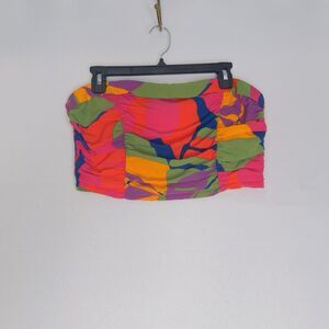 Soleil Abstract On The Low Pleated Tube Top Size Medium